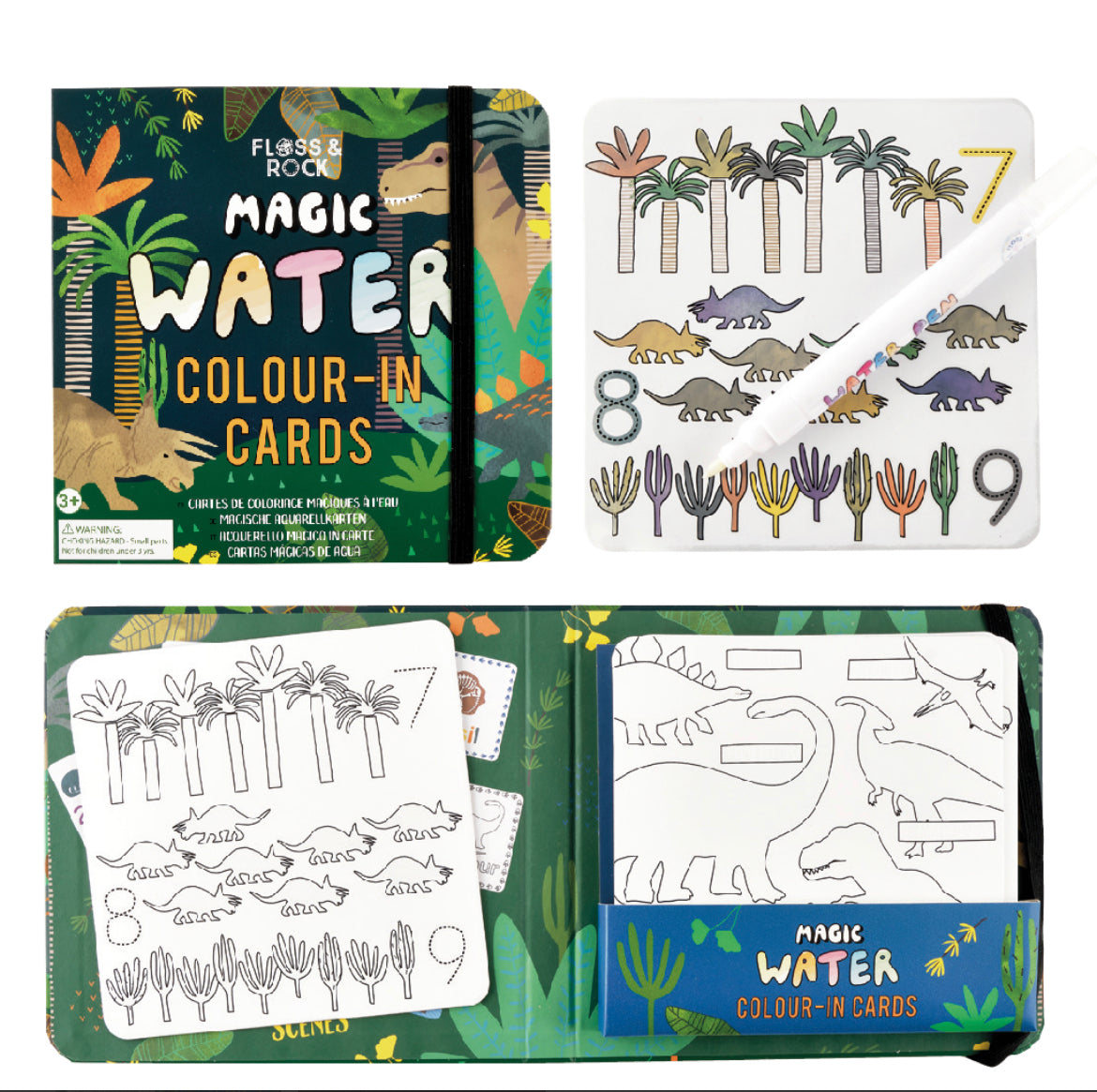 Tarjetas mágicas pinta con agua Dinosaurios - Pingaló Store