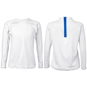 COLOR RASHGUARD - WHITE zipper Azul - Pingaló Store