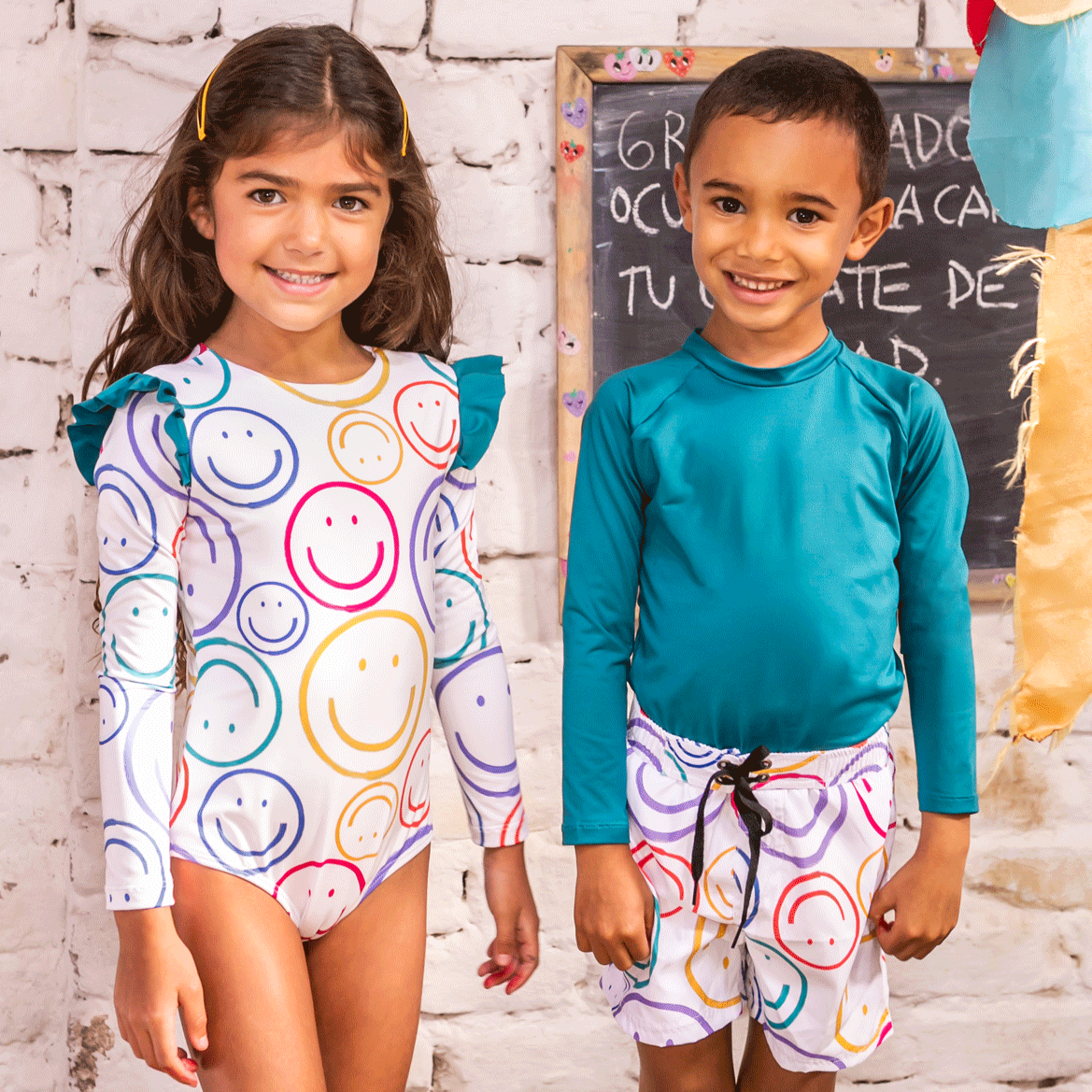 SWIMSHORTS - ART MAKES YOU HAPPY (blanco) - Pingaló Store